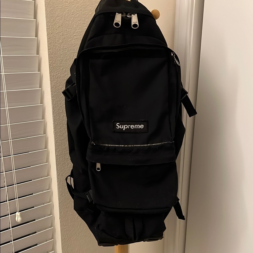 Supreme Black Backpack Durable Nylon Classic Design